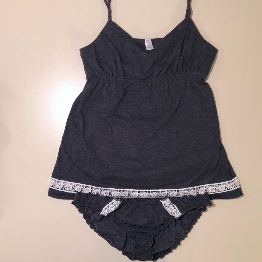 Nordstrom "Make + Model" Blue W/ Ivory Lace PJ Set